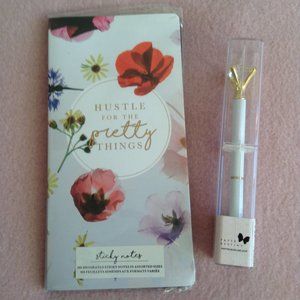 Papyrus Paper Destiny Book of Sticky Notes + Diamond Ring Pen NWT